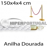 Cordão trançado e anilha dourada 150x4x4 cm branco